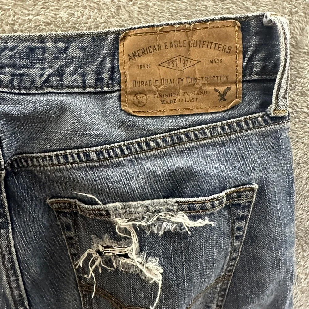American Eagle Outfitters‎ Distressed Patchwork Jeans Mens 29x32 Blue Straight